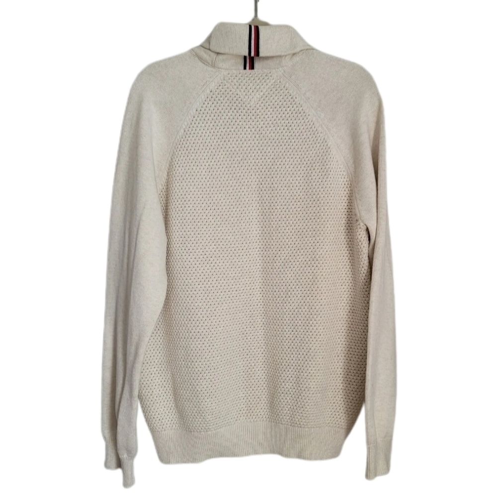 Tommy Hilfiger Sweater Mens XL Beige Long Sleeve Pullover - Picture 4 of 8
